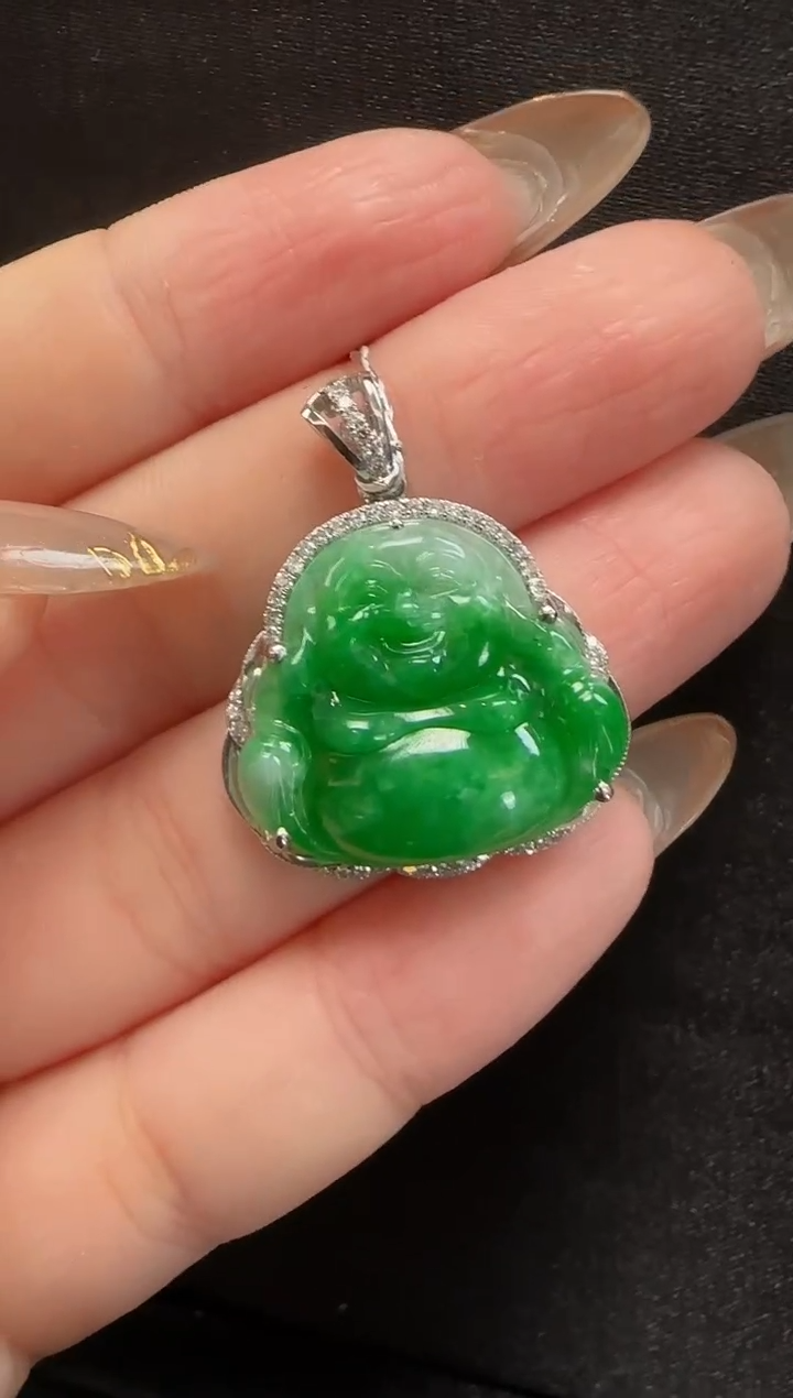 【闪购商品】翡翠颈饰18K金镶嵌023玉佛一个