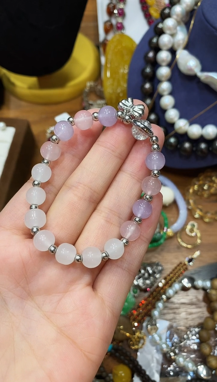 无非金属粉色手串