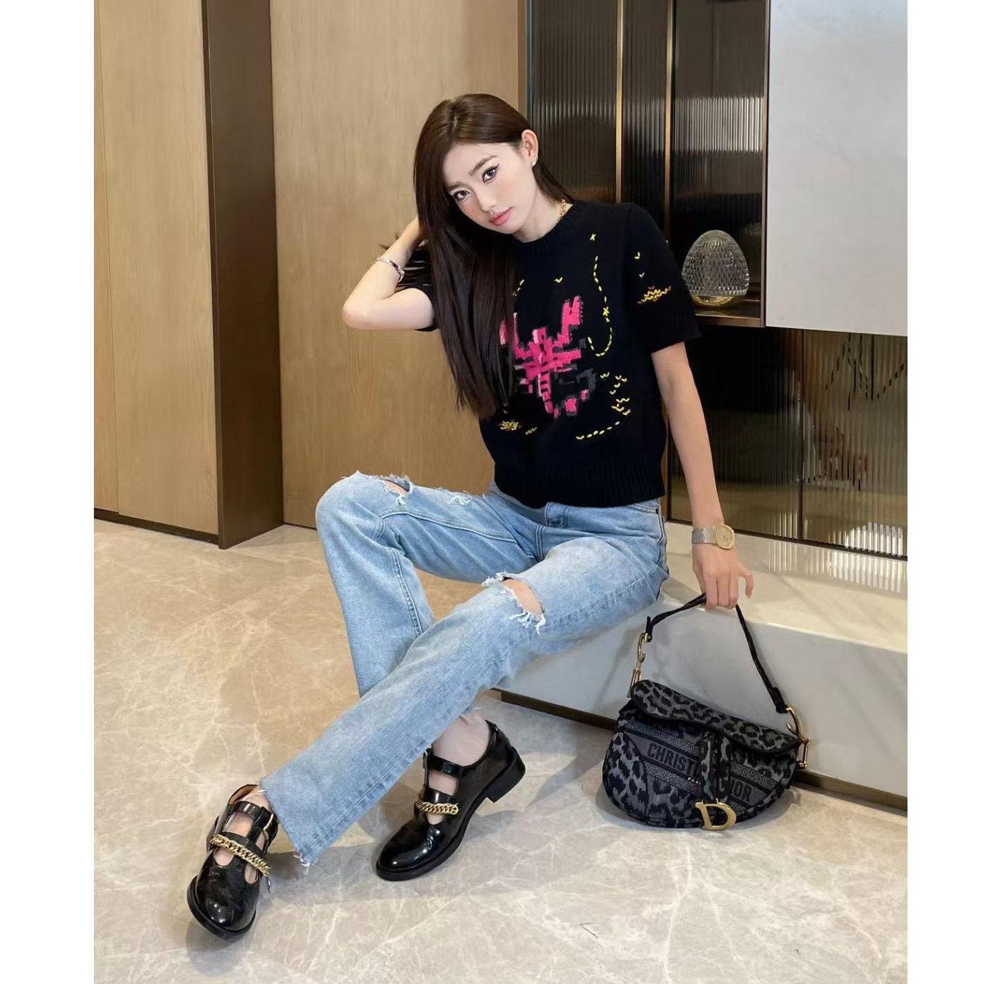 未使用 DIOR/迪奥 双双臻选/yy00488/DIOR短袖/36