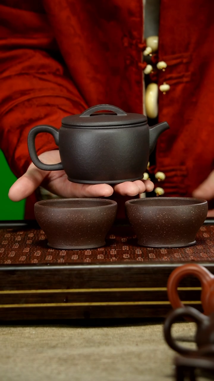 【闪购商品】紫砂茶壶老天青 高汉瓦 套组