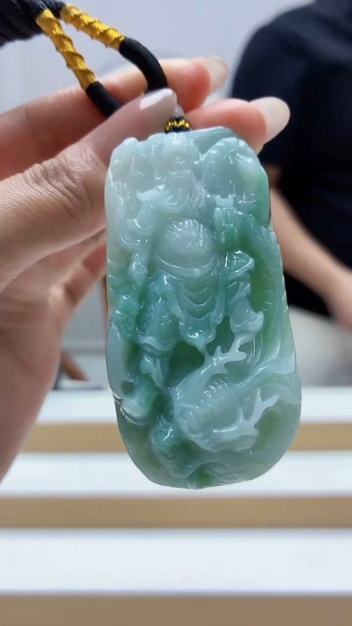 未镶嵌定制翡翠5060MM-毛货挂件99