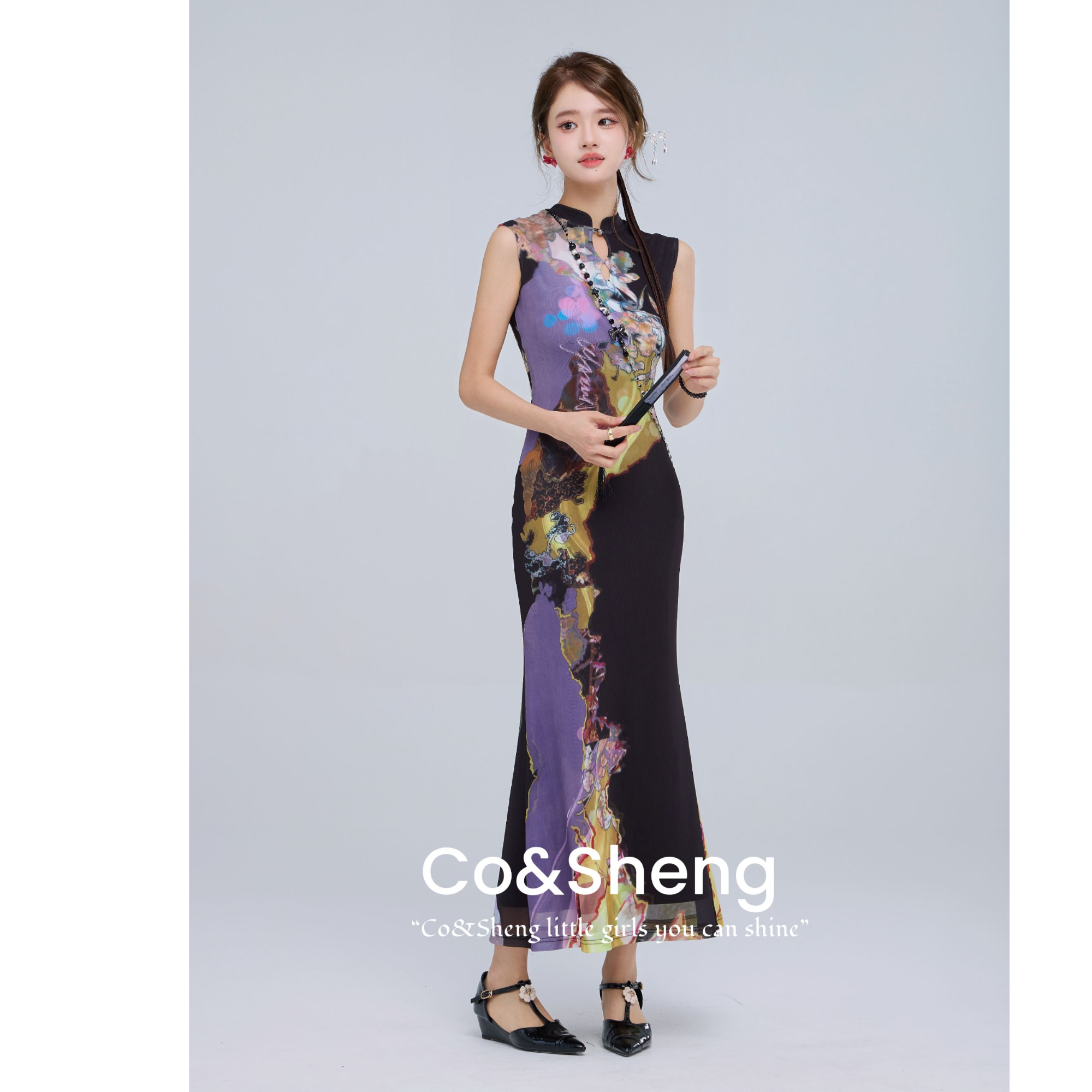 锦衿/so&sheng重生小个子长款旗袍新中式百搭熏染修身复古优雅