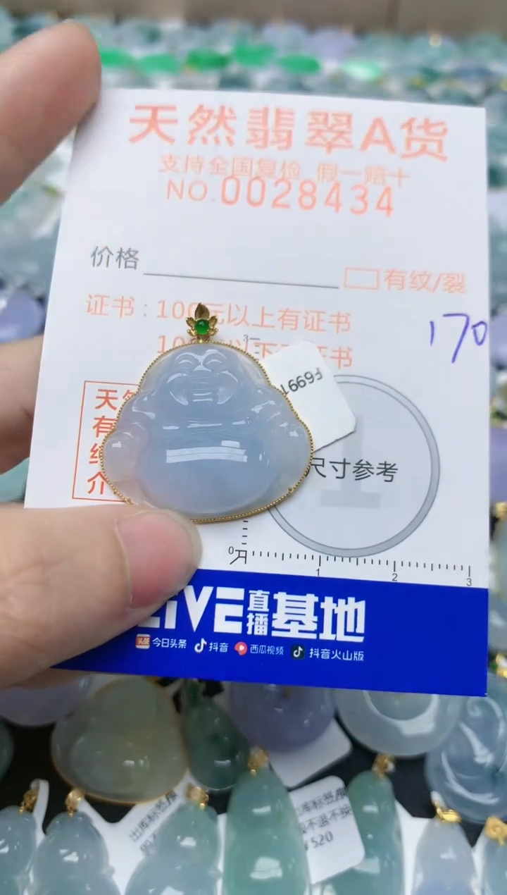 【闪购商品】翡翠颈饰18K金镶嵌天然翡翠A货    