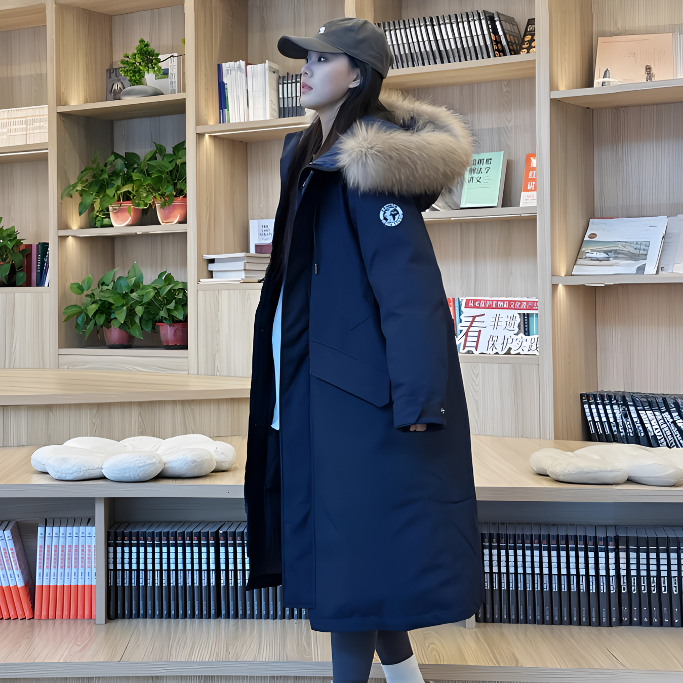 过膝长款情侣工装款棉服2025年冬新款男女同款流行时尚潮牌女装