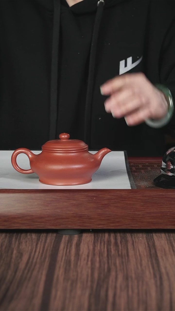 【闪购商品】紫砂茶壶龙山朱砂  虚扁