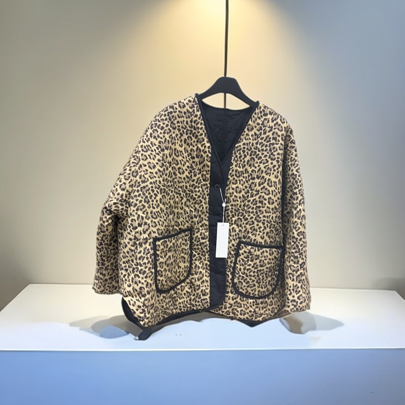 韩国两面穿豹纹棉服（no退换）时尚
