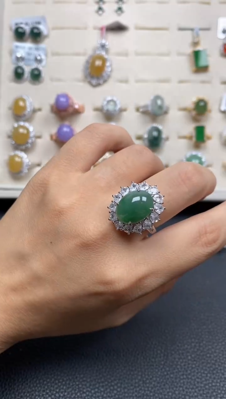 【闪购商品】翡翠戒指银S925镶嵌1111