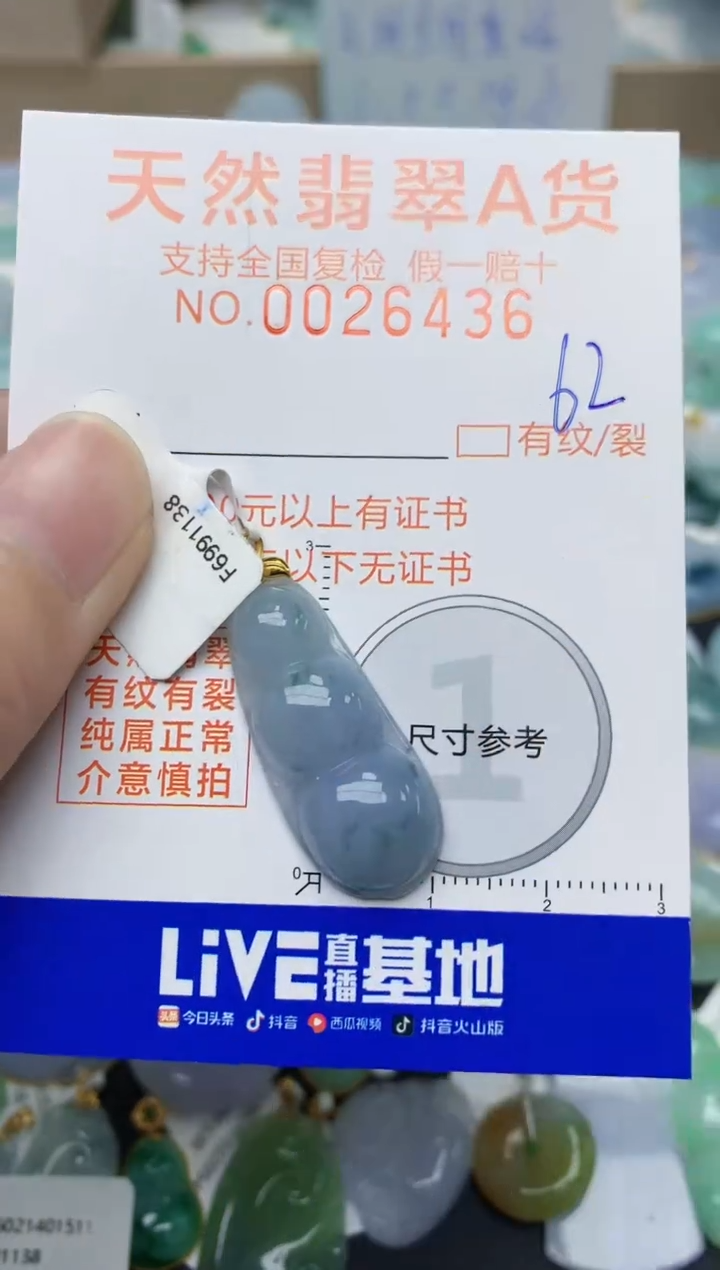 【闪购商品】翡翠颈饰18K金镶嵌62天然翡翠A货  