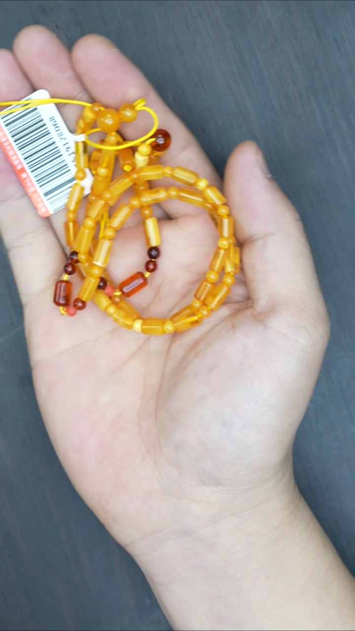 【闪购商品】琥珀裸石未镶嵌蜜蜡桶珠配链