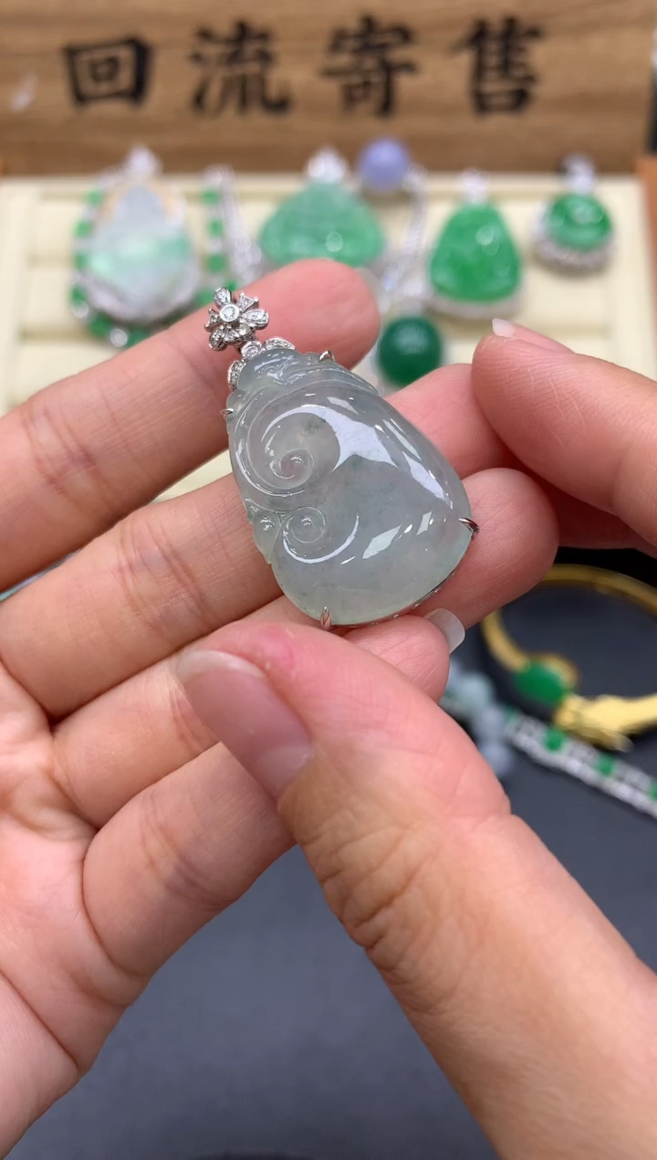 【闪购商品】翡翠颈饰18K金镶嵌323-中国好珍宝