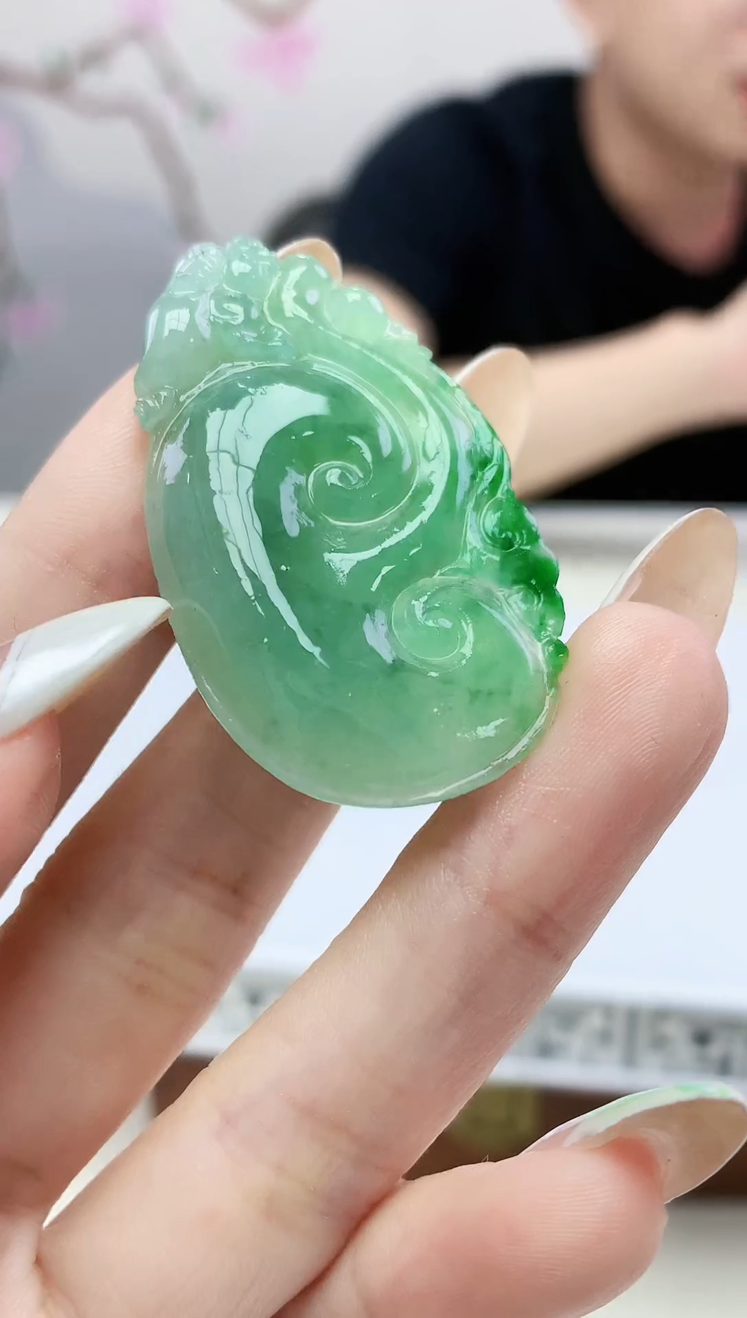 定制翡翠未镶嵌001ee-毛货如意82赠扣头