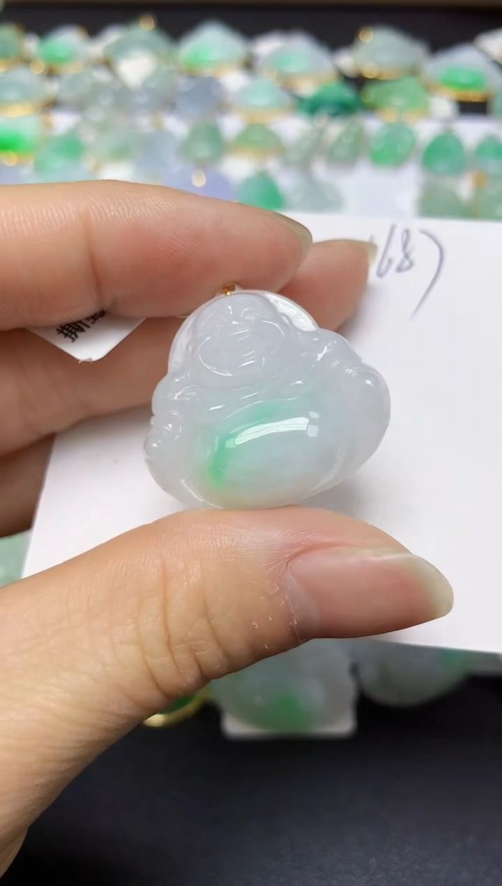 翡翠18K金镶嵌颈饰 天然翡翠A货