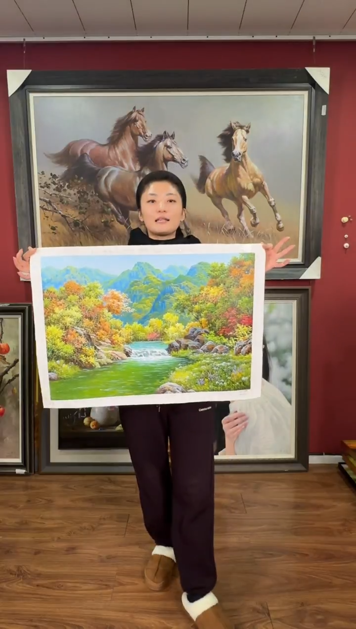 油画【101号】约50*70cm丨朝鲜原创纯手绘孤品油画丨顺丰包邮