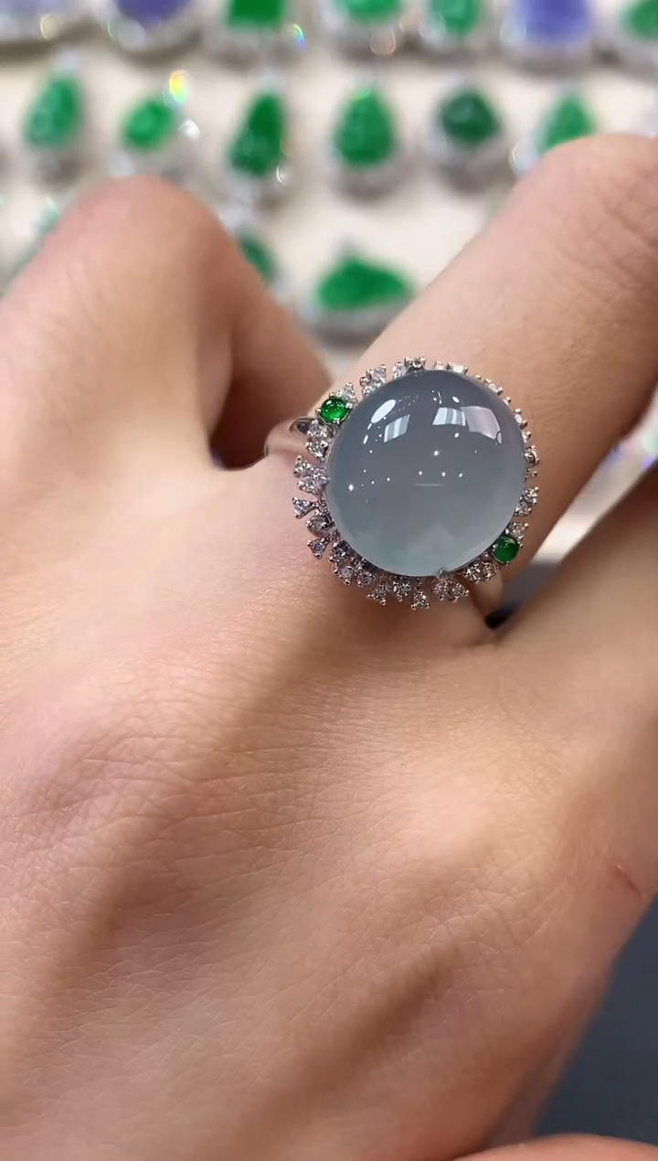 【闪购商品】翡翠戒指18K金镶嵌 D2    