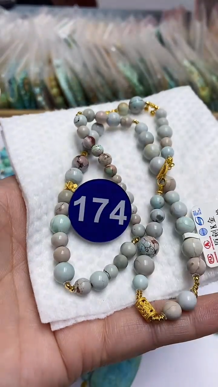 【闪购商品】绿松石项链18K金镶嵌174