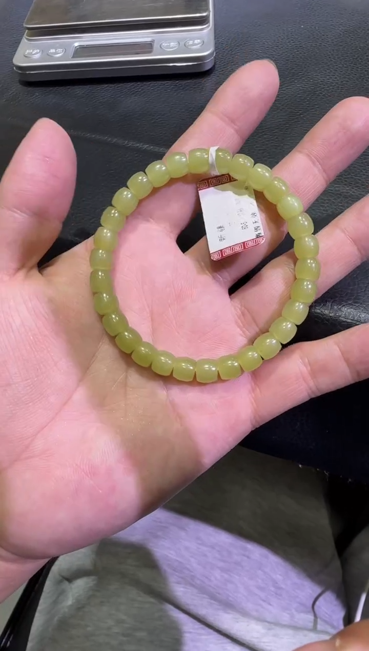未镶嵌手串和田玉若羌黄口6*7手串（产地直发）