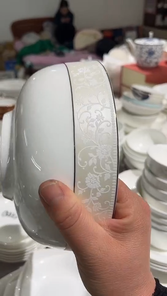 骨瓷隆达骨瓷7英寸面碗2个娇梅傲雪