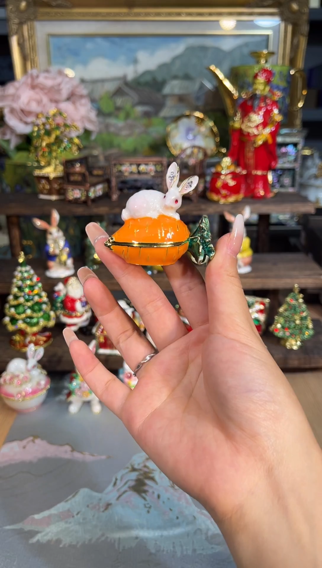 金属七宝烧首饰盒   