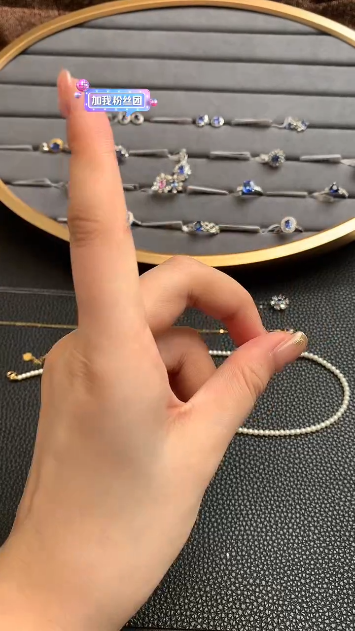 蓝宝石吊坠18K金镶嵌蓝宝石女戒@@U5965