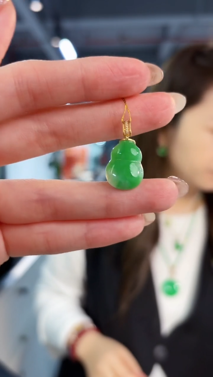 【闪购商品】翡翠颈饰18K金镶嵌缅料A货/支持复检/一件