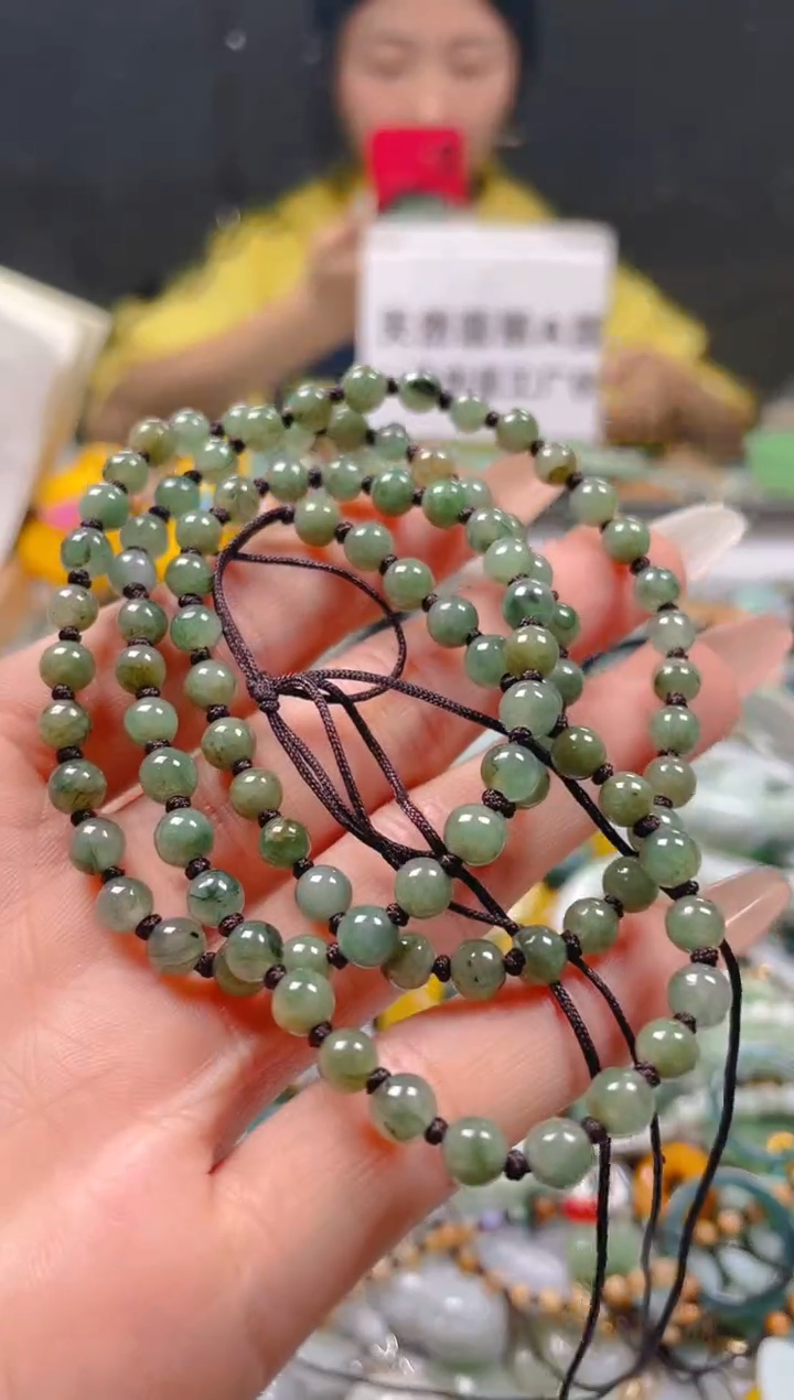 【闪购商品】翡翠颈饰未镶嵌5-6MM/D/翡翠A货一图一物