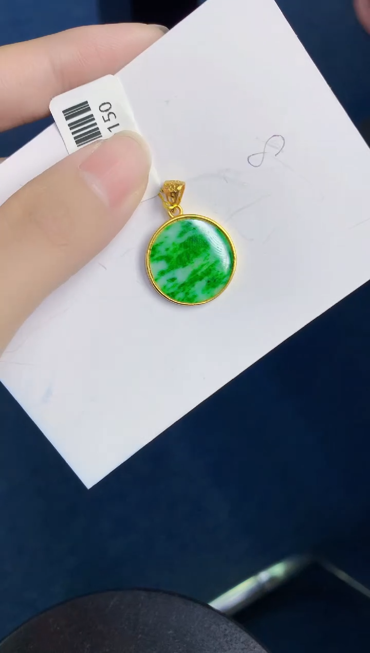 翡翠银S925镶嵌颈饰天然翡翠缅甸A货