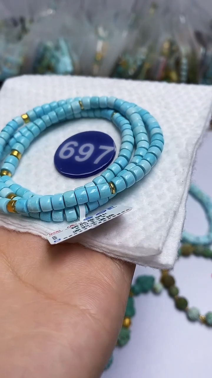 【闪购商品】绿松石项链18K金镶嵌697