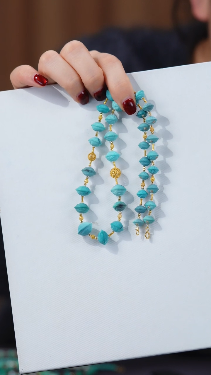 【闪购商品】绿松石项链18K金镶嵌1