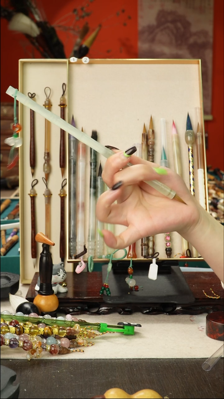 4号孤品高货毛笔链接 清水试笔 蘸墨不退