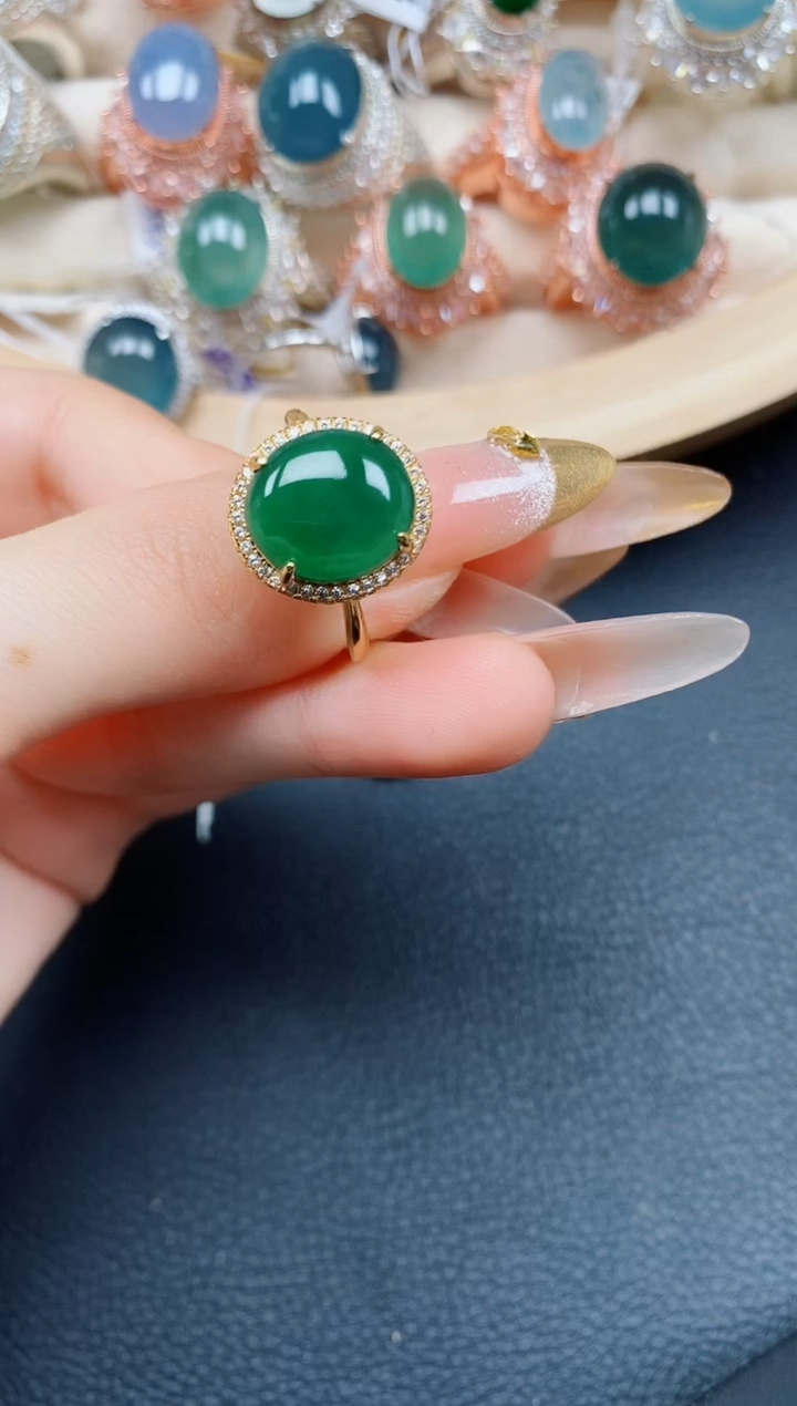 【闪购商品】翡翠戒指银S925镶嵌翡翠
