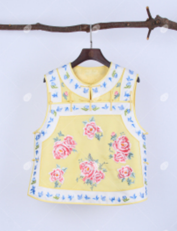 (SZ)【美锦家】国风女装丹蕊凝襟十三太保马甲8184