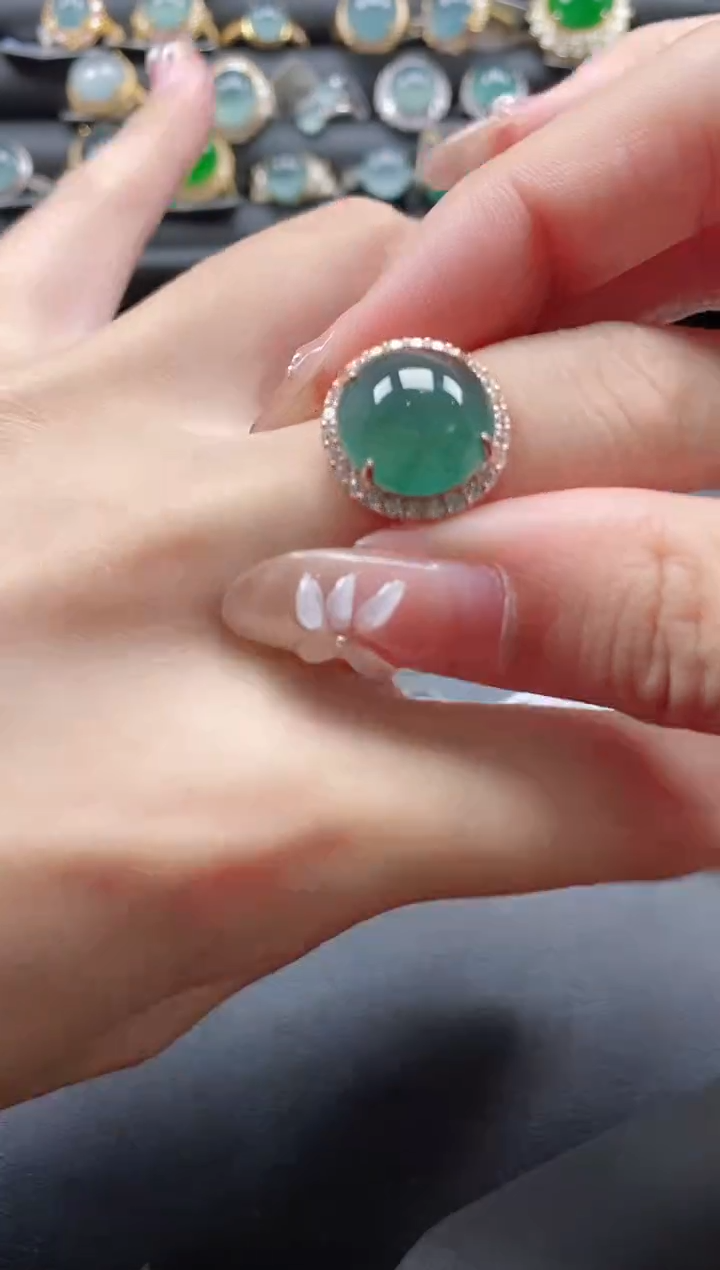 【闪购商品】翡翠戒指银S925镶嵌11111
