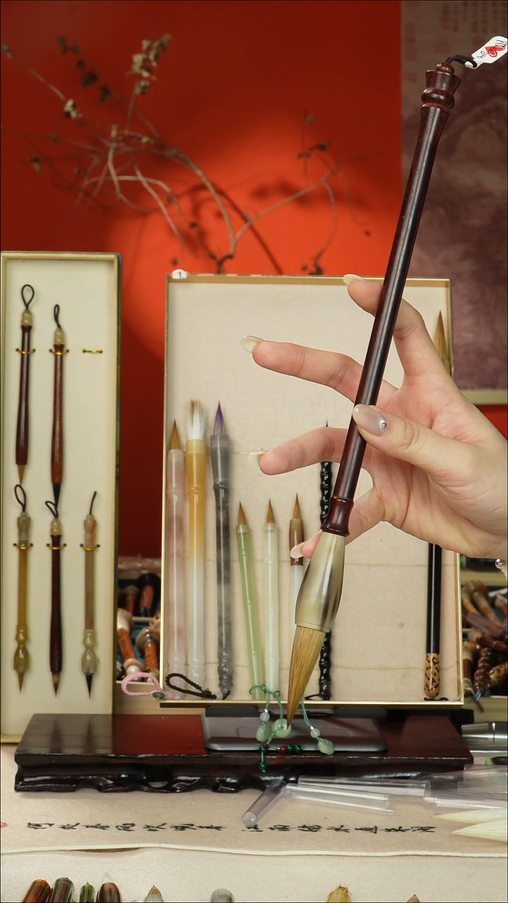 204号闪孤品高货毛笔链接 清水试笔 蘸墨不退