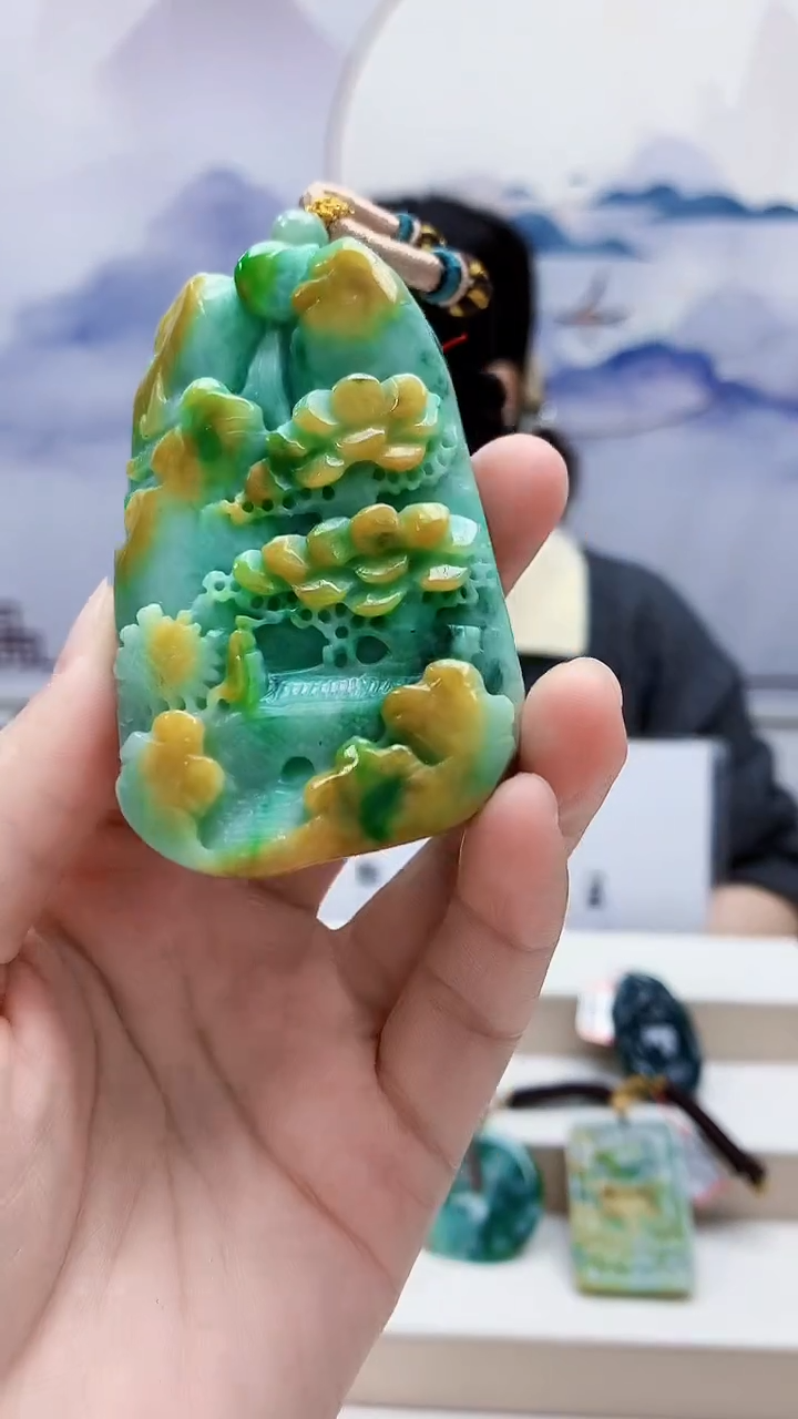 未镶嵌定制翡翠4852lr-毛货挂件7