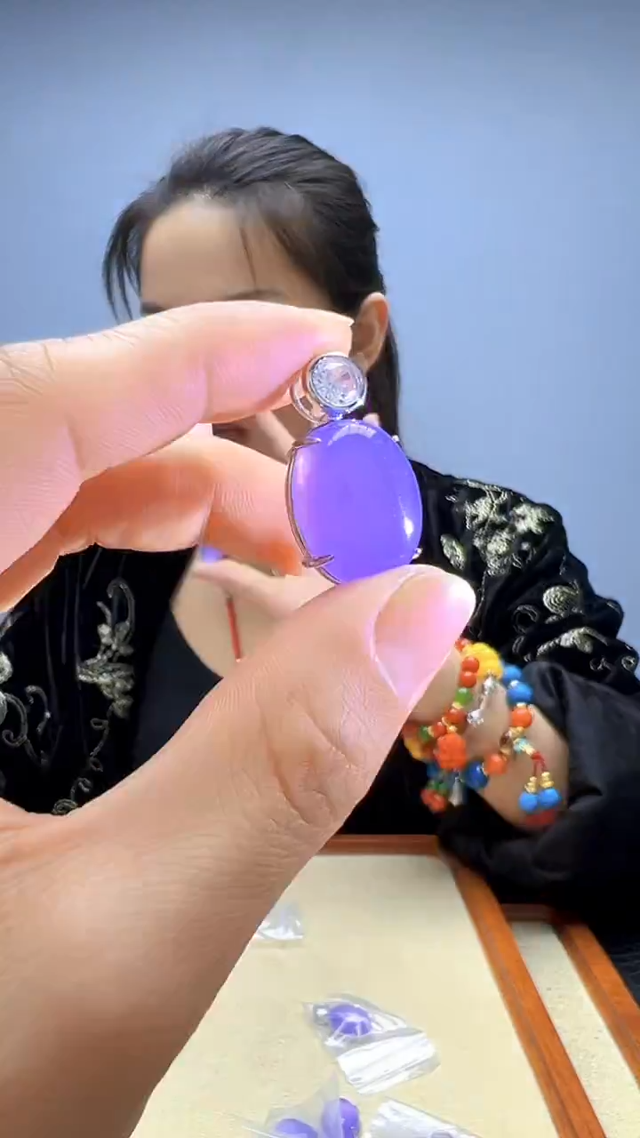颈饰14K金镶嵌翡翠高货diy劲饰