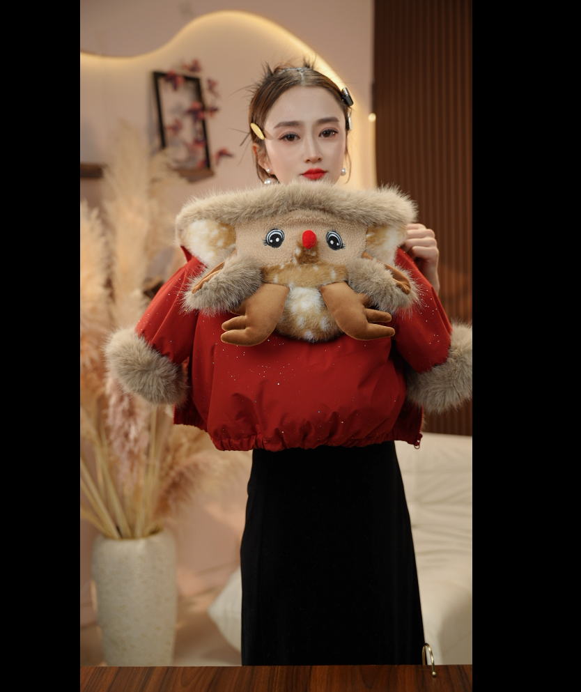 【两织羊】冬季儿童新款小麋鹿潮流加厚加棉加绒外套SDMW1896