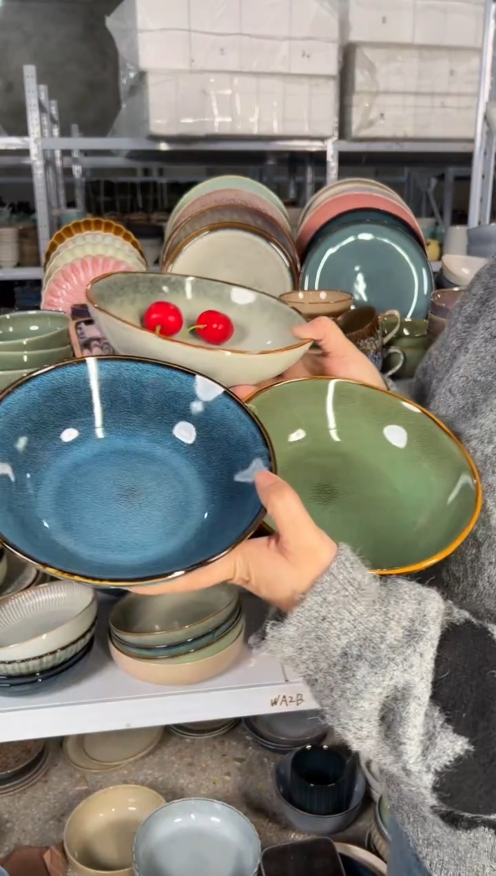 陶瓷外贸尾货瑕疵满20包邮X3菜碗组合