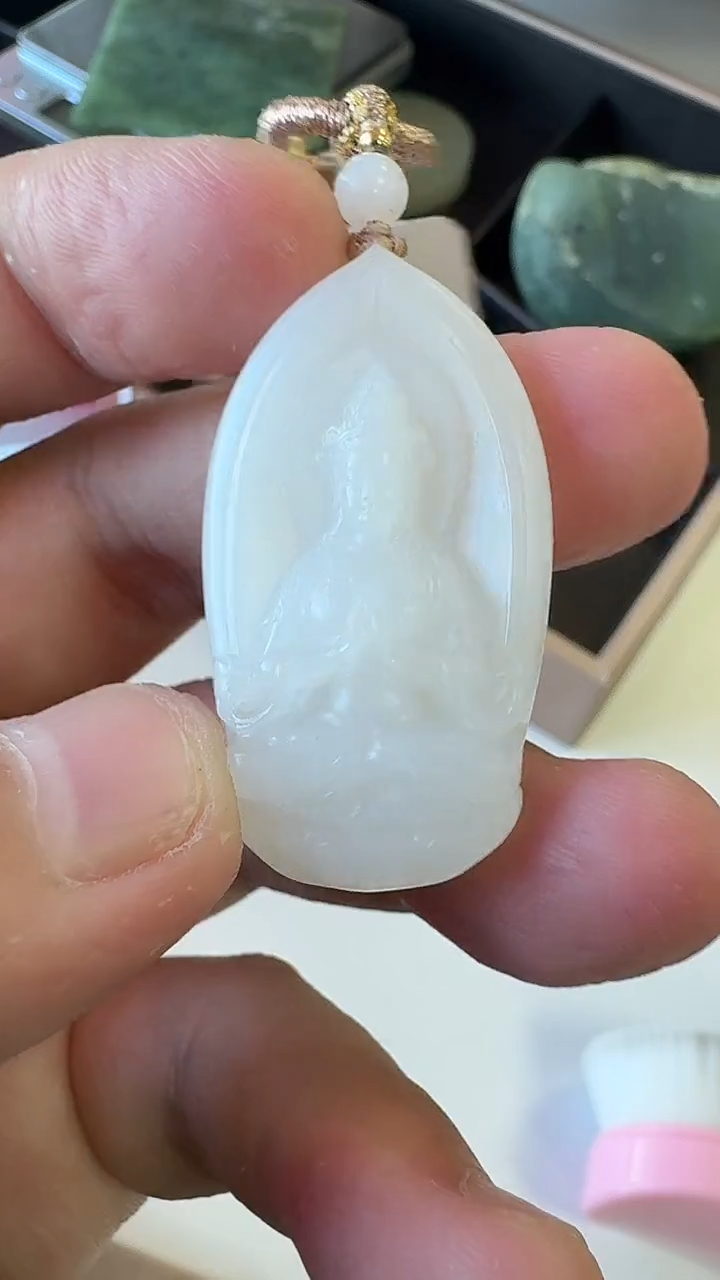【闪购商品】和田玉吊坠未镶嵌1340白玉观音