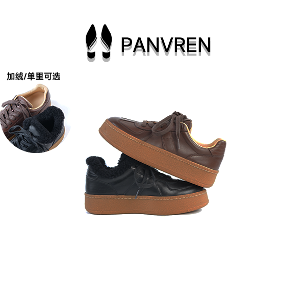 手工马皮羊毛版+牛皮版深口德训鞋时尚休闲鞋低帮系带女鞋复古