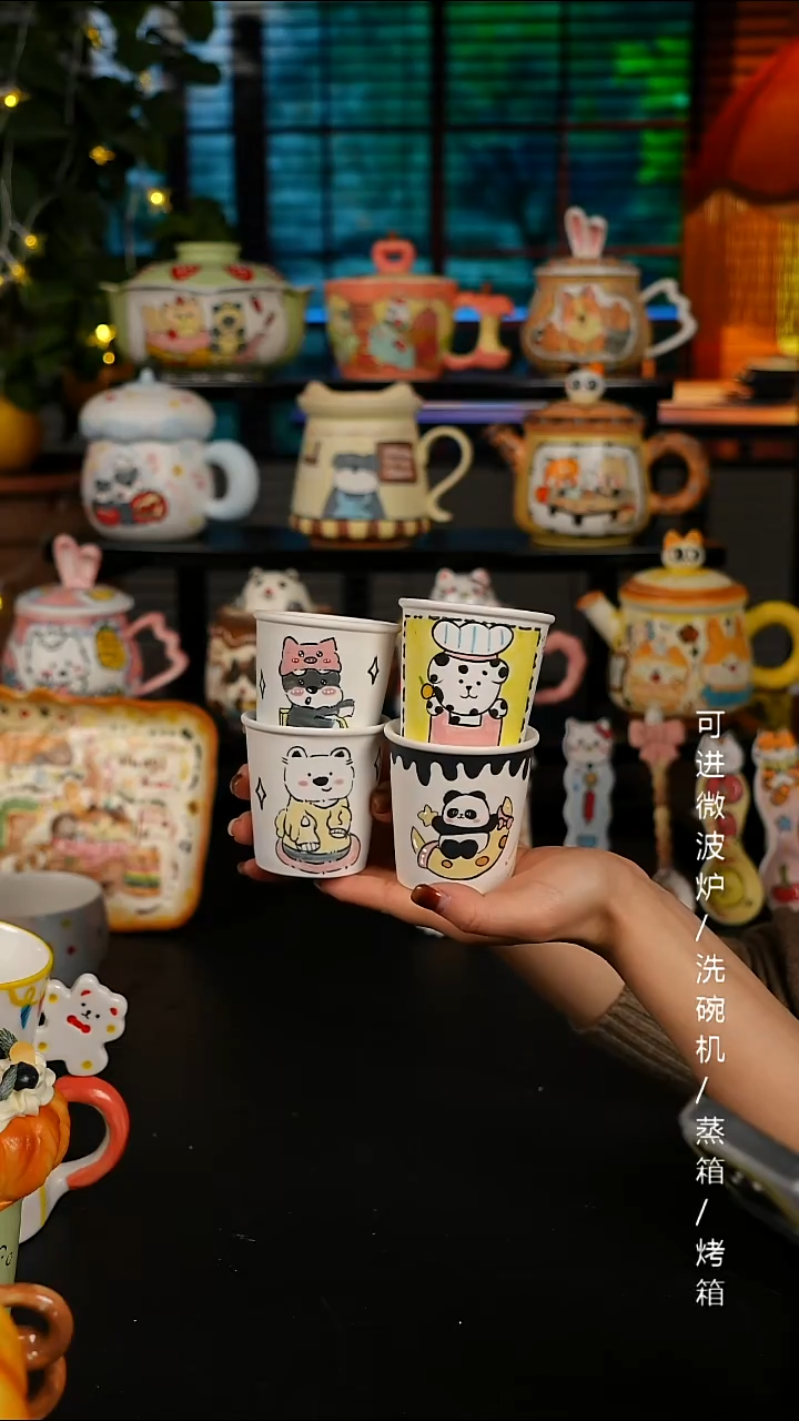 陶瓷便携款景德镇高温釉下彩纯手绘创意瓷 