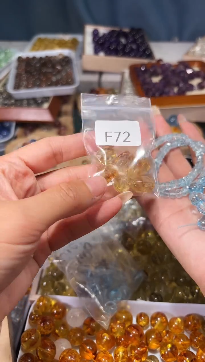 未镶嵌手串水晶F72黄塔晶随形一颗