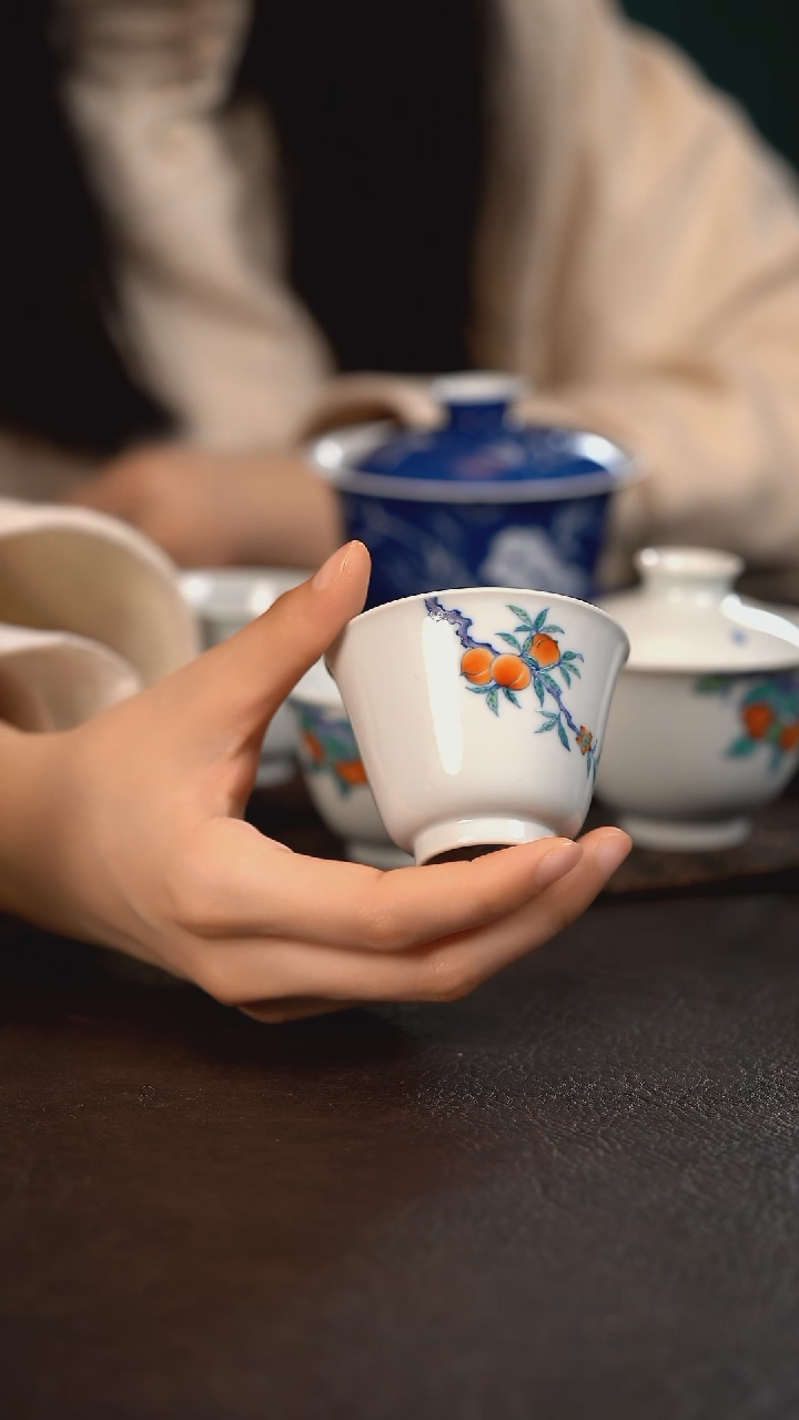 【闪购商品】杯云霞珍藏斗彩桃气闻香杯