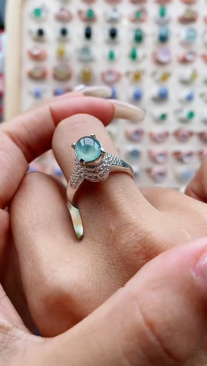 【闪购商品】翡翠戒指未镶嵌缅甸天然A货翡翠333  6+3