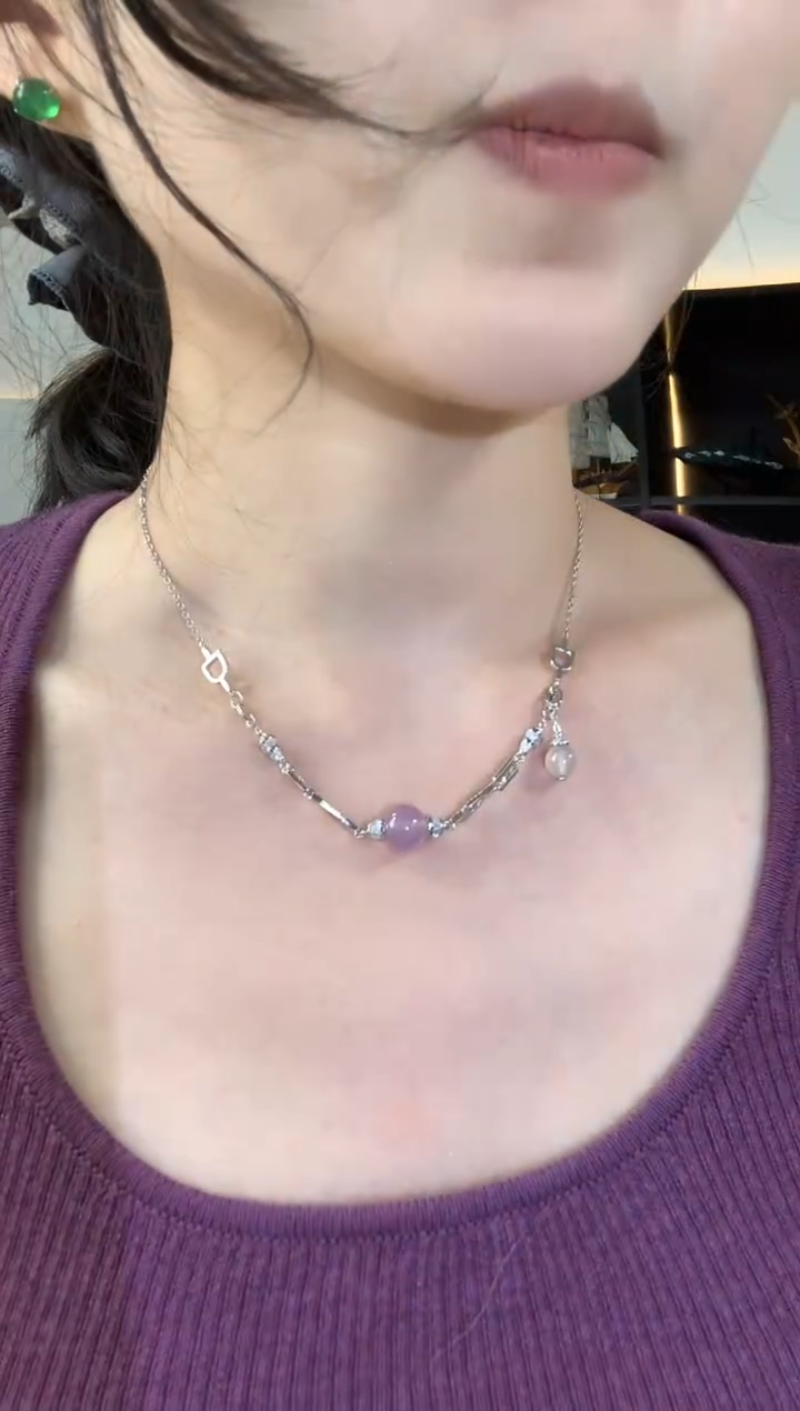 玛瑙/玉髓项链银S925镶嵌A473|多样性发其一|368