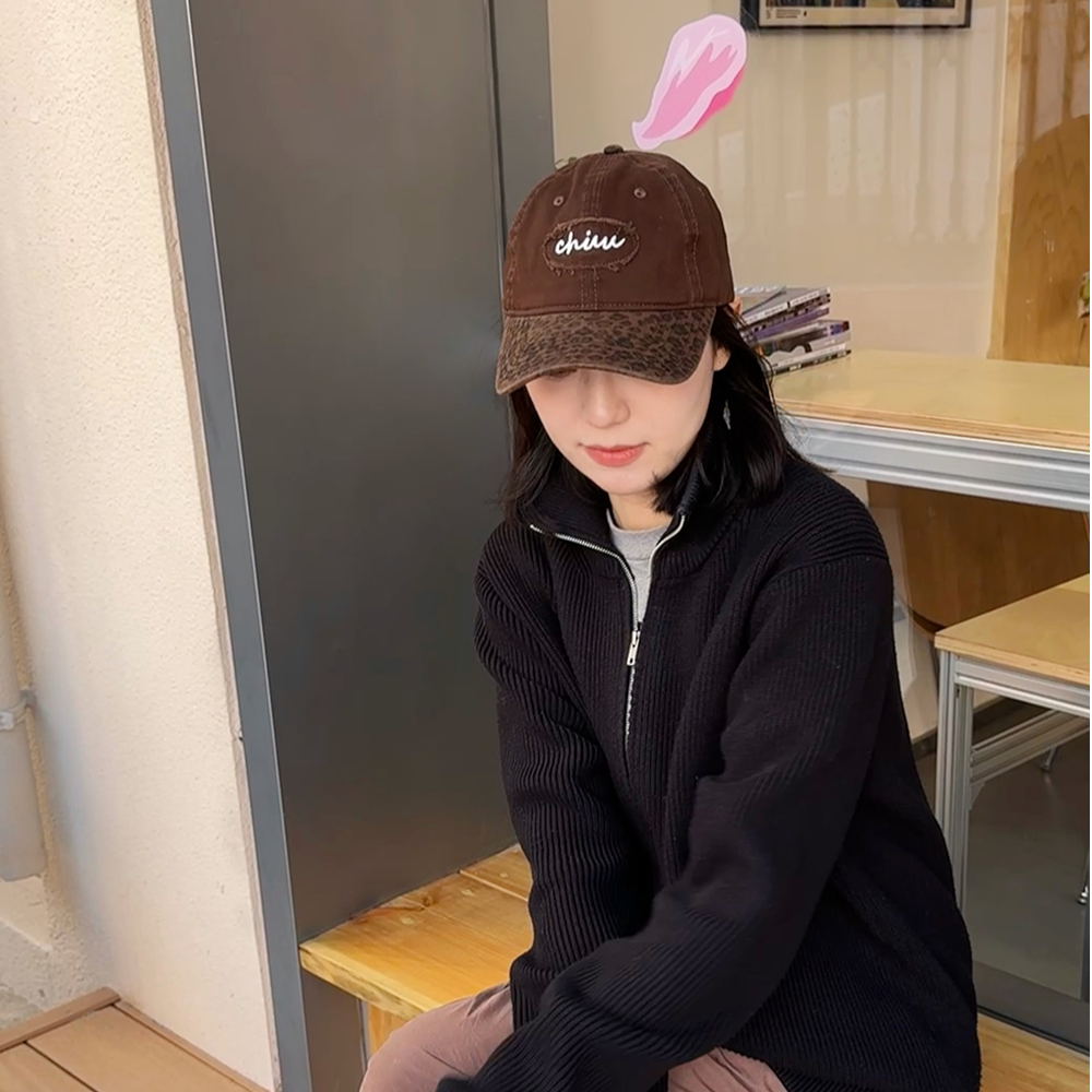 MUSTKOO/玛诗杜女复古日系豹纹ins做旧遮阳百搭棒球帽帽子MH-6960