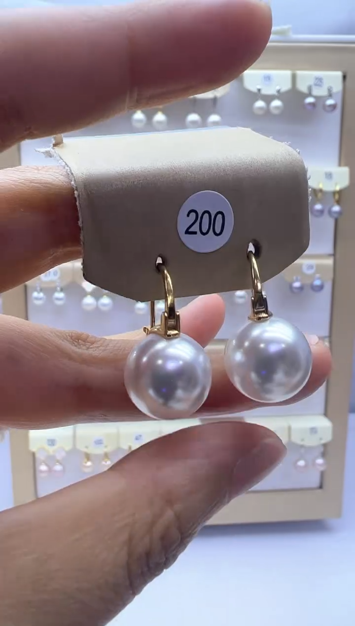 银S925镶嵌淡水珍珠耳饰200