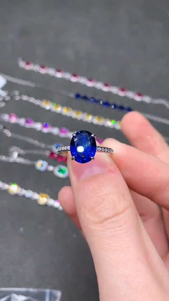 【闪购商品】蓝宝石戒指银S925镶嵌.....