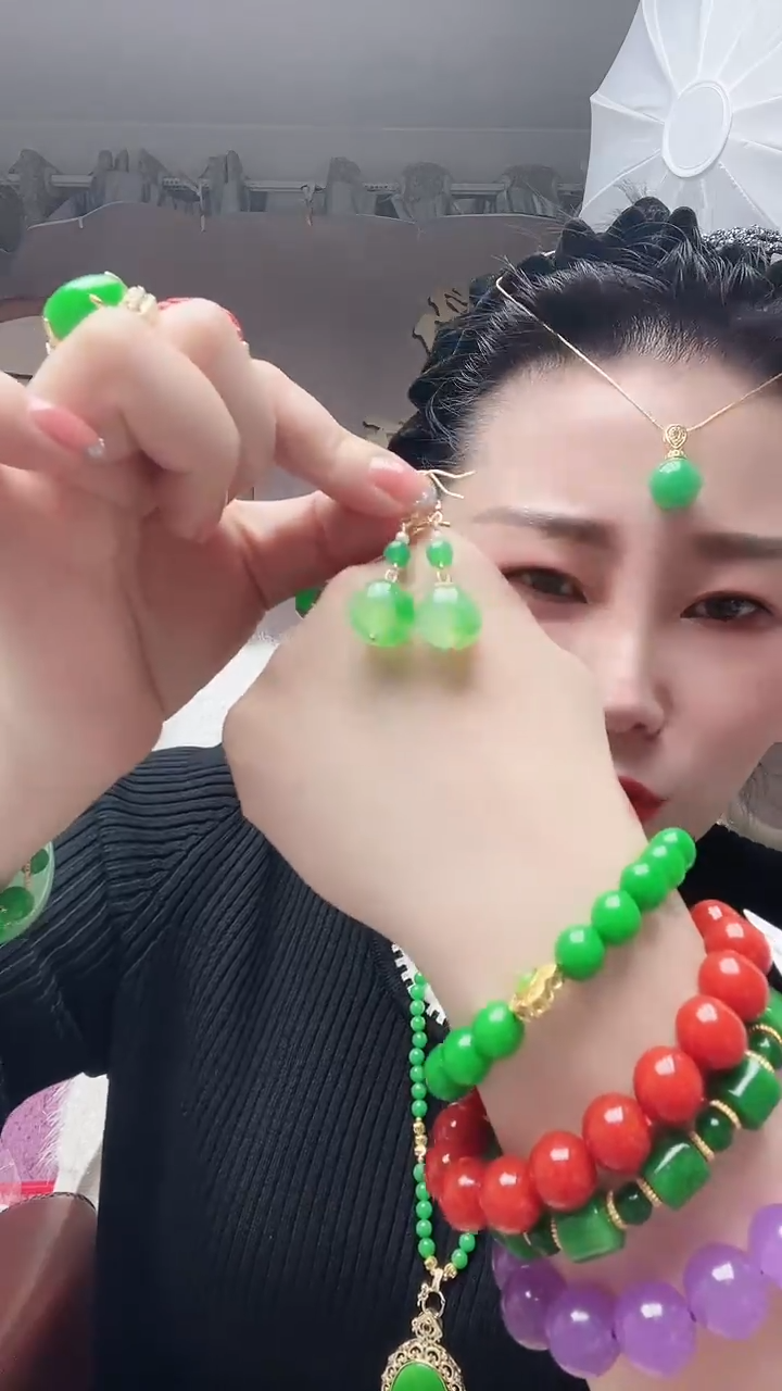 【闪购商品】翡翠耳饰14K金镶嵌X18号