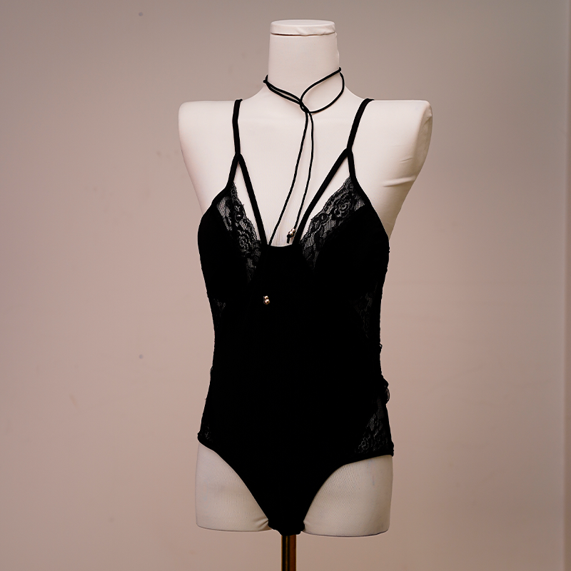 小野猫【80-120斤】性感兔女郎蕾丝吊带睡裙套装