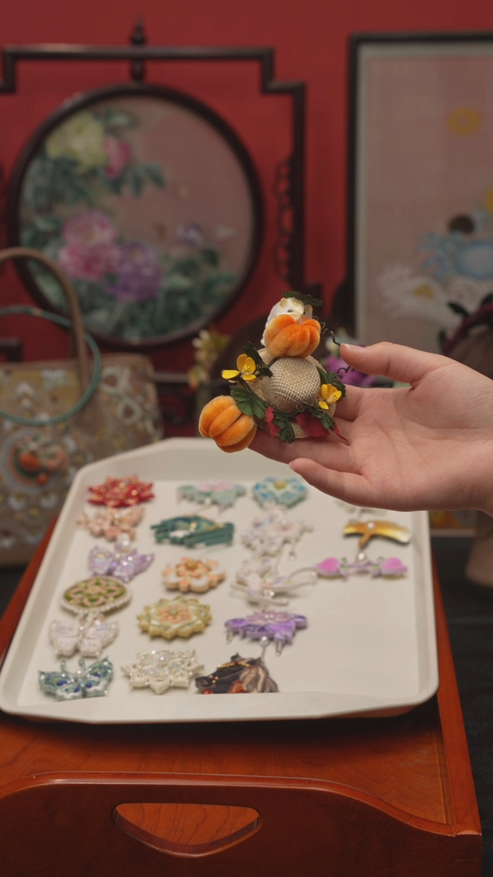 刺绣C****.非遗手工绒花饰品